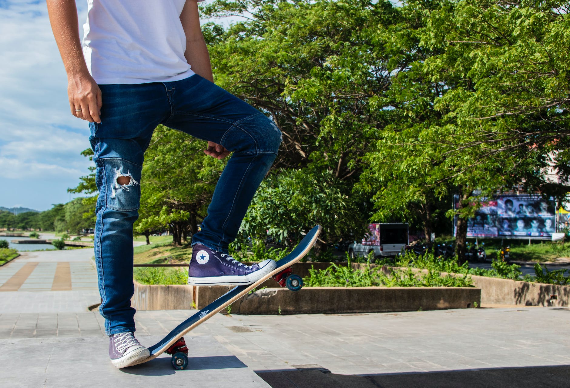 man wearing denim jeans